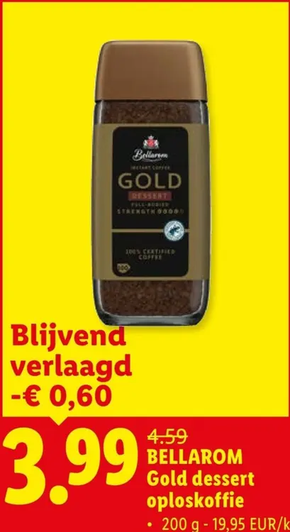 Promotie: Gold dessert oploskoffie