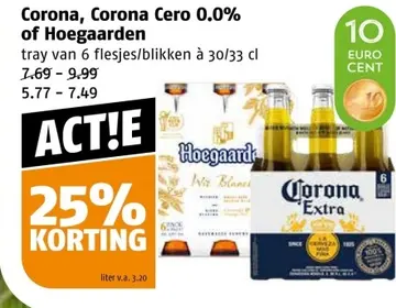 Aanbieding: Corona, Corona Cero 0.0% of Hoegaarden