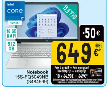 Offre: Notebook 15S-FQ5049NB