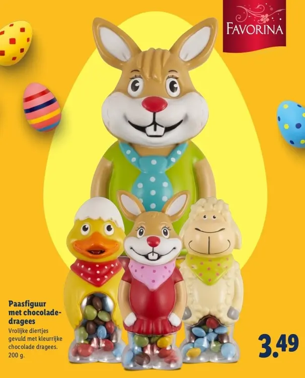 Aanbieding: Paasfiguur met chocolade-dragees