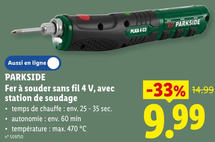 Offre: Fer à souder sans fil 4 V, avec station de soudage