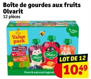 Offre: Boîte de gourdes aux fruits