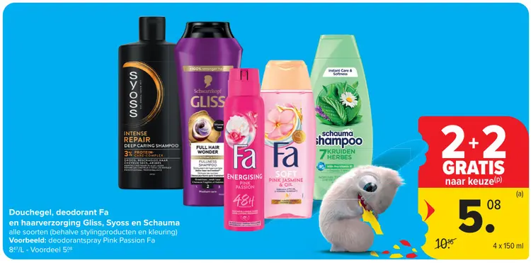 Promotie: Douchegel, deodorant en haarverzorging