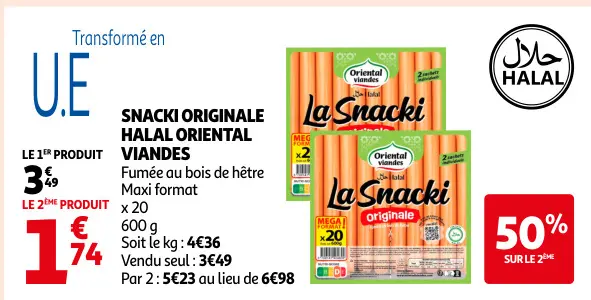 Offre: Snacki originale halal oriental
