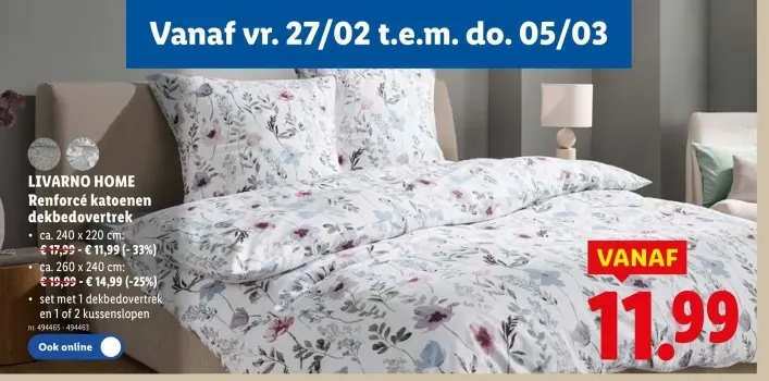 Promotie: Renforcé katoenen dekbedovertrek