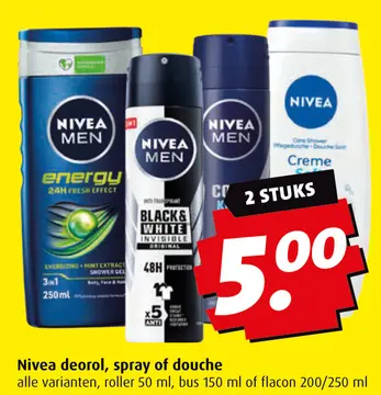 Aanbieding: Nivea deorol, spray of douche
