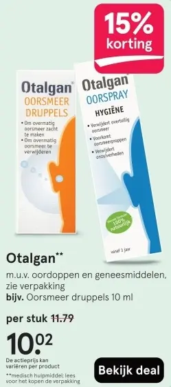 Aanbieding: Otalgan Oorsmeer Druppels / Oorspray Hygiëne