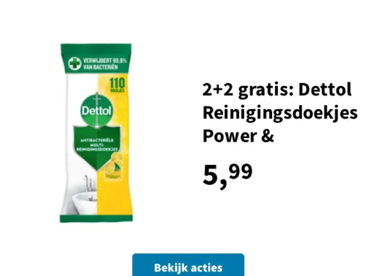 Promotie: Dettol Reinigingsdoekjes Power
