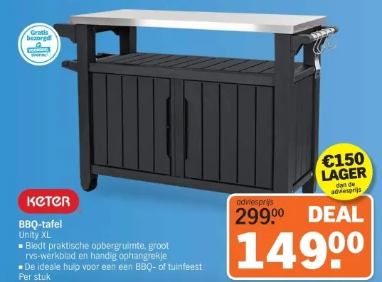 Aanbieding: BBQ-tafel Unity XL