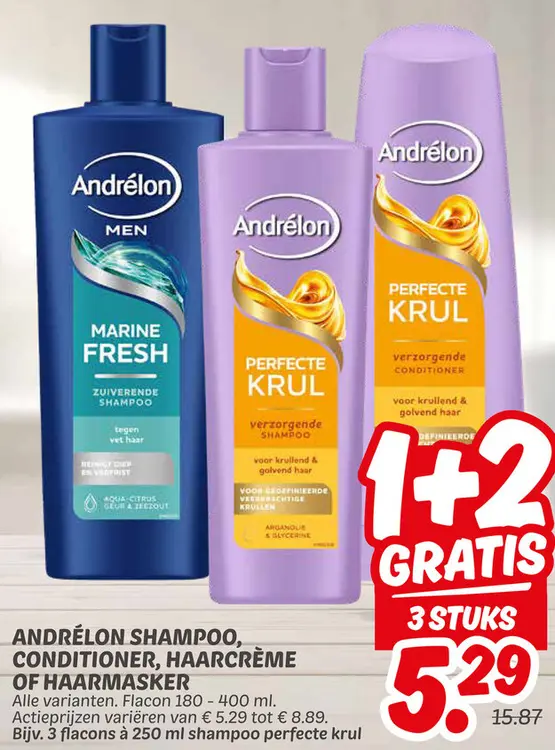 Aanbieding: Andrélon shampoo, conditioner, haarcrème of haarmasker