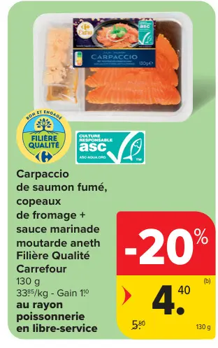 Offre: Carpaccio de saumon fumé