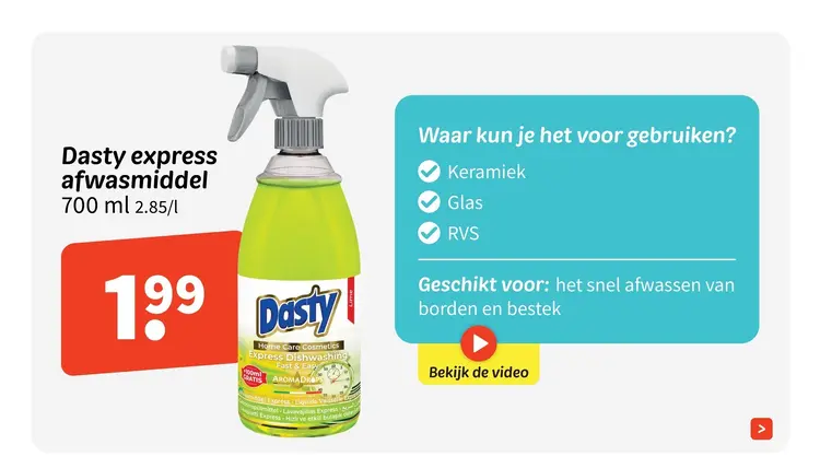 Aanbieding: Dasty express afwasmiddel