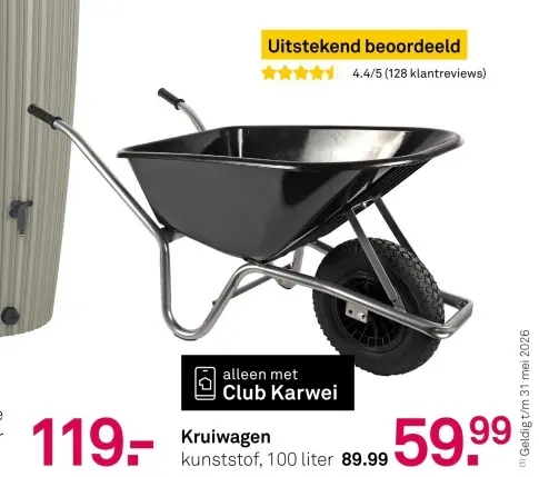 Aanbieding: Kruiwagen kunststof 100 liter