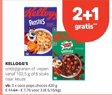 Aanbieding: Kellogg's ontbijtgranen of -repen
