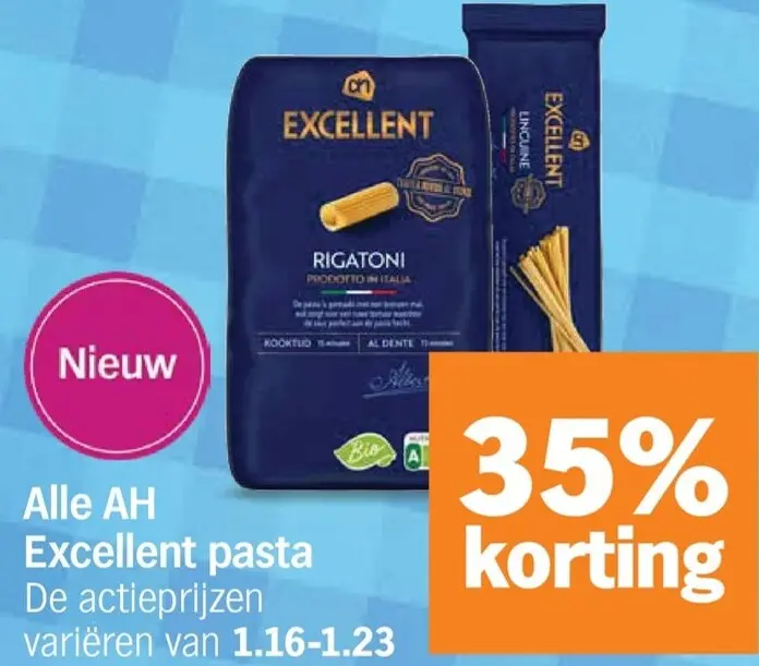 Aanbieding: Excellent pasta
