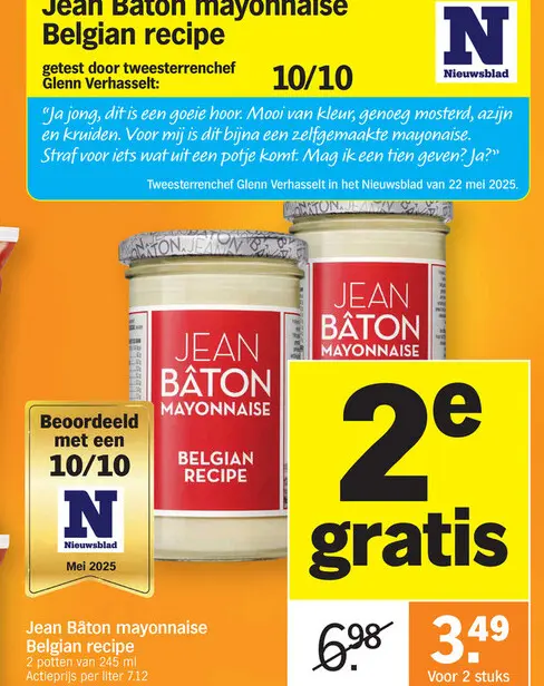 Promotie: Jean Bâton mayonnaise Belgian recipe