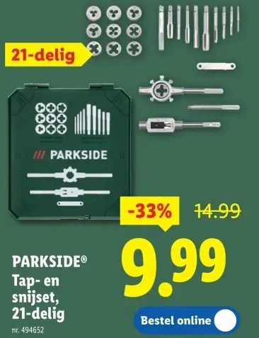 Promotie: Tap- en snijset