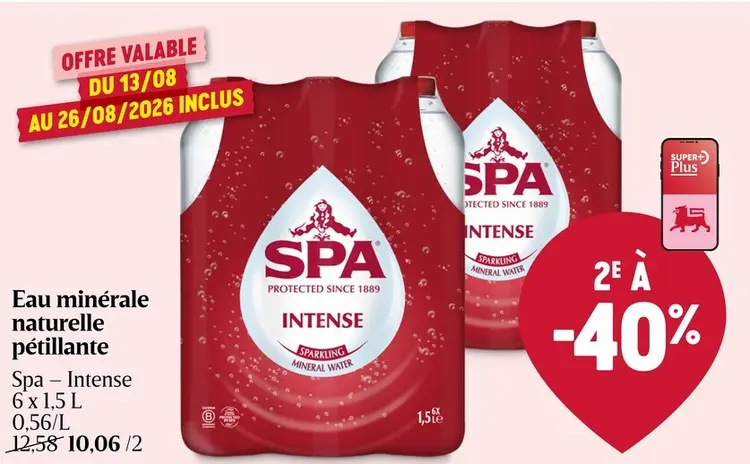 Offre: Eau minérale naturelle pétillante