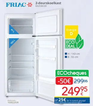 Promotie: 2-deurskoelkast