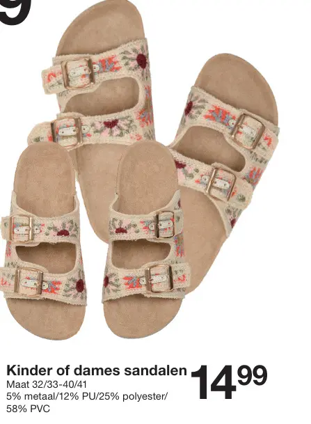 Promotie: Kinder of dames sandalen