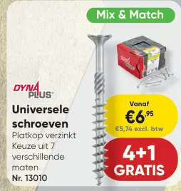 Promotie: Universele schroeven