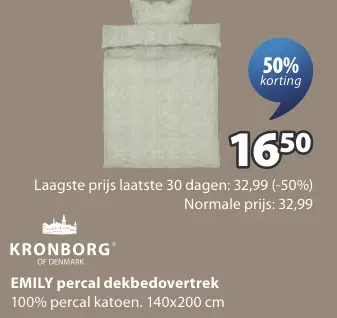 Promotie: EMILY percal dekbedovertrek