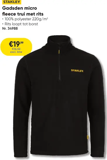 Promotie: Gadsden micro fleece trui met rits