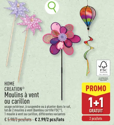 Offre: Moulins à vent ou carillon