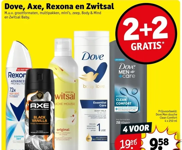 Aanbieding: Dove, Axe, Rexona en Zwitsal