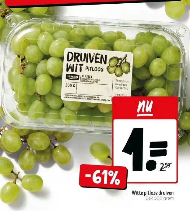 Aanbieding: Witte pitloze druiven