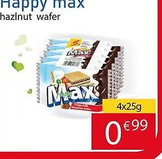 Aanbieding: Happy Max hazelnut wafer