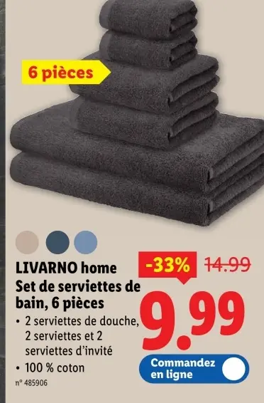 Offre: Set de serviettes de bain