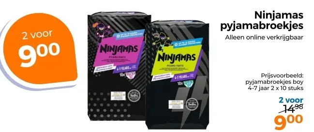 Aanbieding: Ninjamas pyjamabroekjes