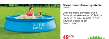 Offre: Piscine ronde bleu autoportante