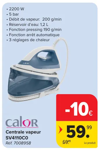 Offre: Centrale vapeur SV4110C0