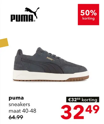 Aanbieding: Puma Shuffle Downtown suede heren sneakers grijs