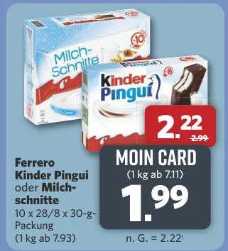 Aanbieding: Kinder Pingui oder Milchschnitte