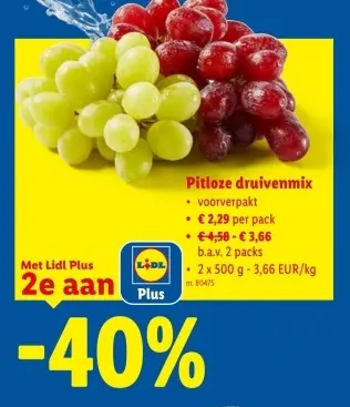 Promotie: Pitloze druivenmix