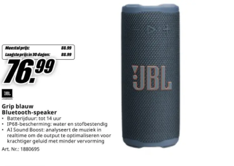 Aanbieding: Grip blauw Bluetooth-speaker