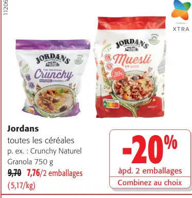 Offre: Toutes les céréales p. ex.: Crunchy Naturel Granola