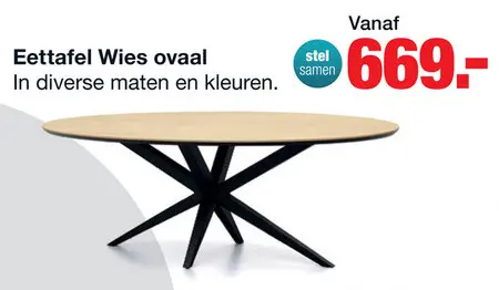 Aanbieding: Eettafel Wies Ovaal