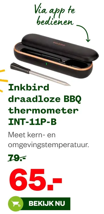 Aanbieding: draadloze BBQ thermometer INT-11P-B