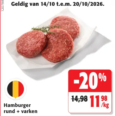 Promotie: Hamburger rund + varken