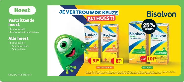 Aanbieding: Bisolvon 2-in-1 voor volwassenen of kinderen