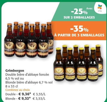 Offre: Grimbergen Double bière d'abbaye foncée / Blo