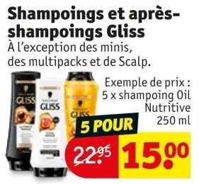 Offre: Shampoings et après-shampoings Gliss