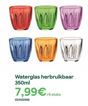 Aanbieding: Waterglas herbruikbaar