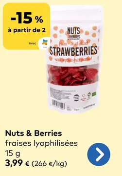 Offre: Nuts & Berries fraises lyophilisées