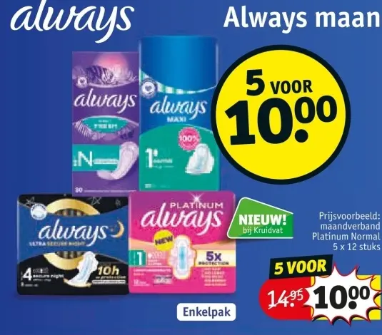 Aanbieding: Always maandverband Platinum Normal