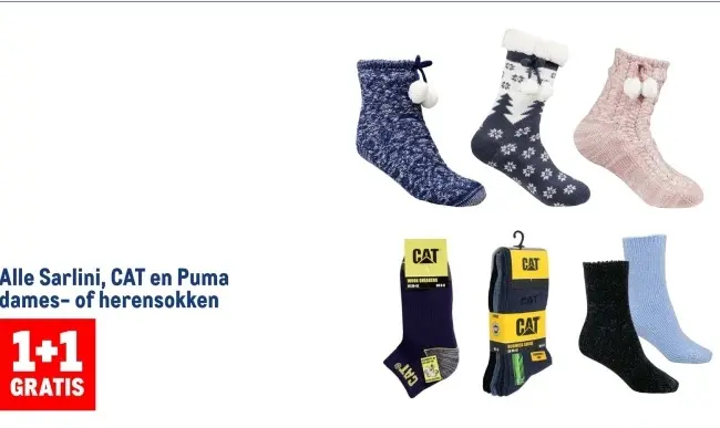 Aanbieding: Sarlini, CAT en Puma dames- of herensokken